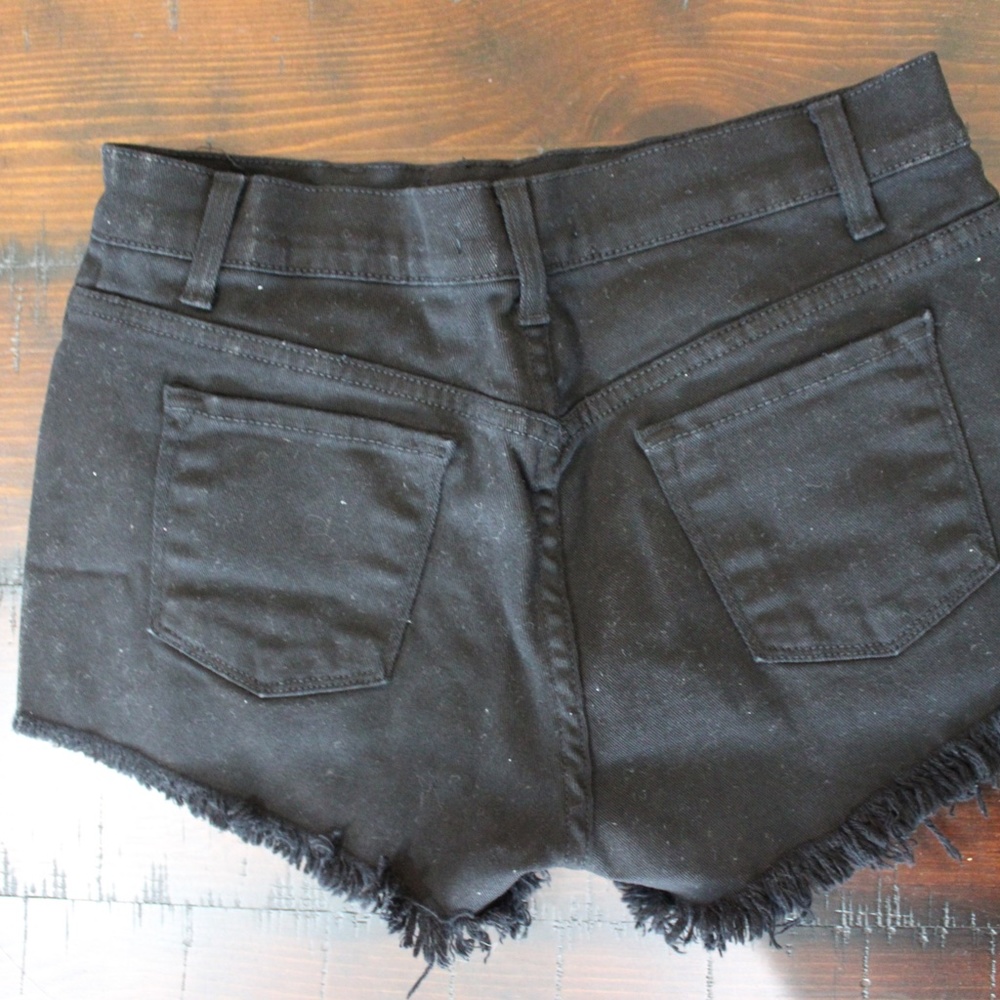 O2 Denim High Rise Black Jean Shorts - Picture 5 of 11